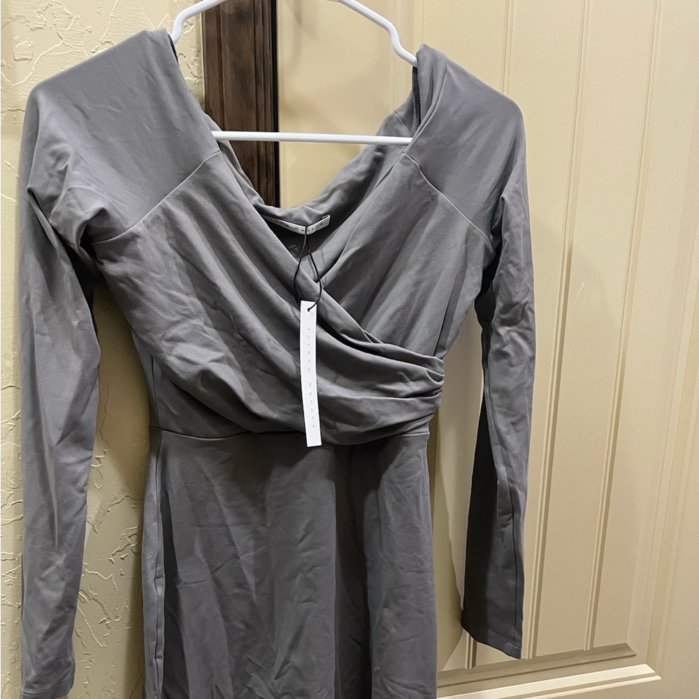 Susana Monaco mini dress NWT size S pewter color NWT